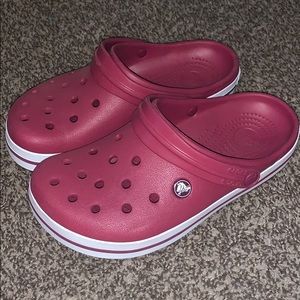 Pink and white CROCS ✨NEVER WORN!✨
